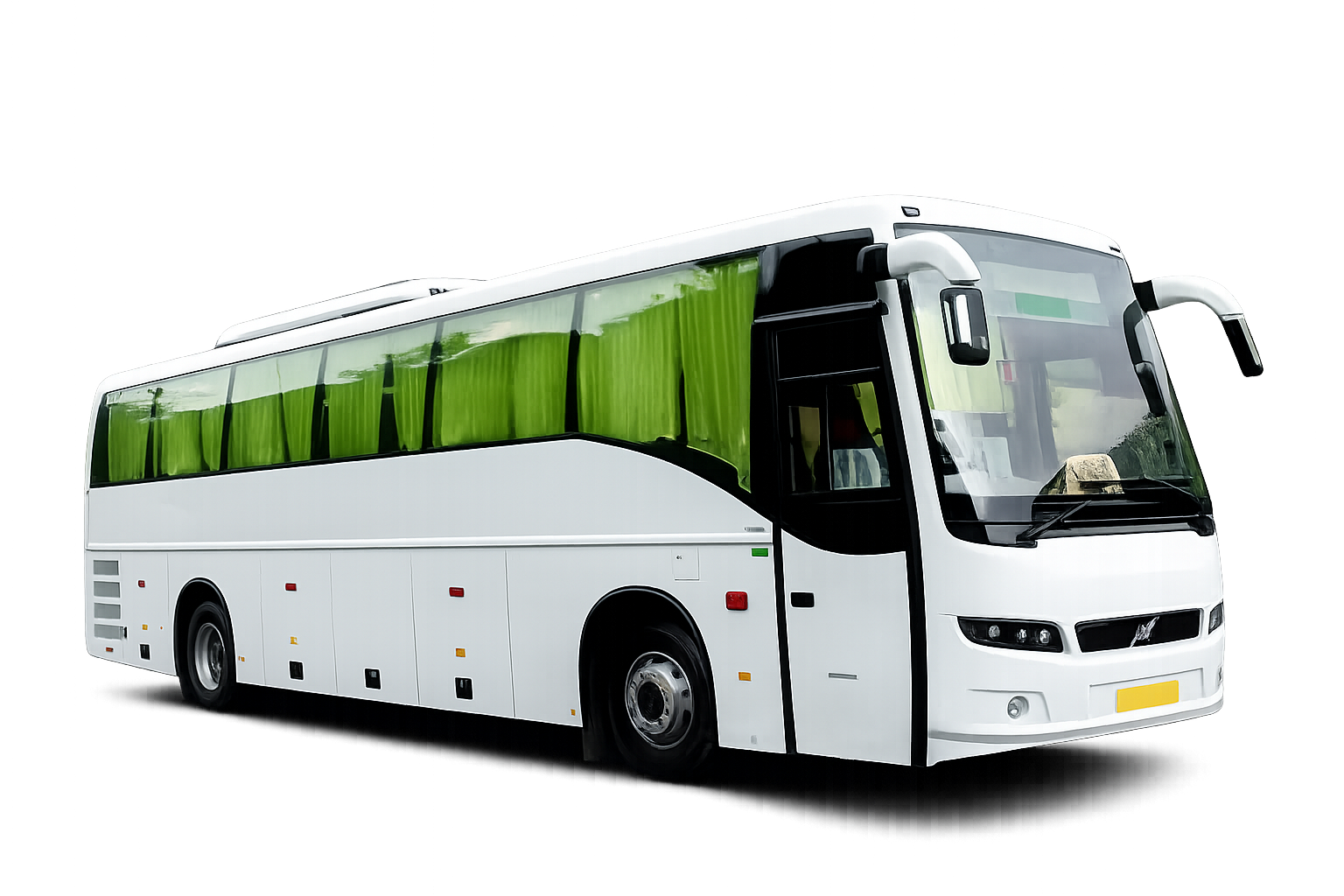 Home white coach bus